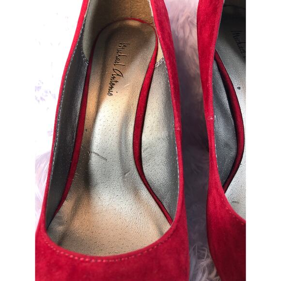 Michael Antonio Red Suede Platform Wedge Pump Size 8 - Picture 6 of 8